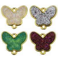 Акриловые Латунный разъем, Латунь, с Акрил, бабочка, плакирован золотом, 1/1 петля, Много цветов для выбора отверстие:Приблизительно 1mm, продается PC