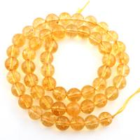 Cristal en jaune naturelles, perles de citrine, Rond, Novembre Birthstone & normes différentes pour le choix, grade AAA Environ 1mm Environ 15.5 pouce, Vendu par brin