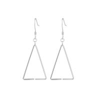 Sterling Silver Earring Drop Component, 925 Sterling Silver, Triangle, plated, for woman 