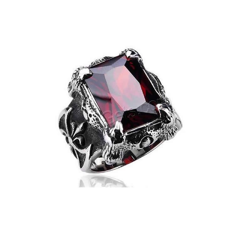 Titanium Steel Finger Ring, with Ruby, different size for choice & for man & enamel, Sold By PC