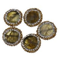 Abalorios de Labradorita, con Arcilla analiar de diamantes de imitación AB, facetas, 16x5mm, agujero:aproximado 0.5mm, Vendido por UD