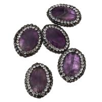Amethyst Beads, with Rhinestone Clay Pave Approx 0.5mm 