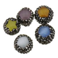Cats Eye Beads, with Rhinestone Clay Pave, random style Approx 0.5mm 