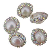 Freshwater Pearl Beads, with Rhinestone Clay Pave, Nuggets, random style, 14-15x15- Approx 0.5mm [