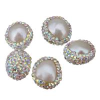 Freshwater Pearl Beads, with Rhinestone Clay Pave, Nuggets, random style, 15-16x14-15x11-13mm Approx 0.5mm 
