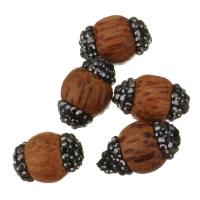 Wood Beads, with Rhinestone Clay Pave, Nuggets, random style, 11-12x16-19x11-12mm Approx 