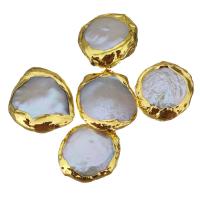 Baroque Cultured Freshwater Pearl Beads, Nuggets, gold color plated, random style, 18-20x19-23x6-9mm Approx 1mm 