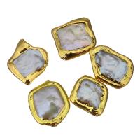 Baroque Cultured Freshwater Pearl Beads, Nuggets, gold color plated, random style, 14-19x17-20x4-7mm Approx 0.5mm 