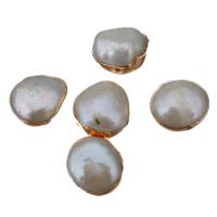 Freshwater Pearl Beads, with Brass, Nuggets, rose gold color plated, random style, 13x11-13x8-9mm Approx 0.5mm 