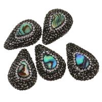 Rhinestone Clay Pave Beads, with Abalone Shell, with rhinestone Approx 1mm 