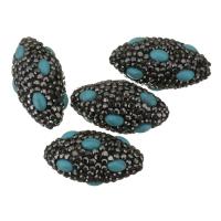 Rhinestone Clay Pave Beads, with Synthetic Turquoise, with rhinestone Approx 1.5mm 