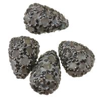 Strass Ton befestigte Perlen, Lehm pflastern, mit Labradorit, mit Strass, 15x20-22x15mm, Bohrung:ca. 1mm, verkauft von PC