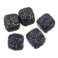 Strass Ton befestigte Perlen, Lehm pflastern, mit Blauer Achat, zufällig gesendet & mit Strass, 16x17-18x16mm, Bohrung:ca. 1mm, verkauft von PC