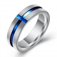 Men Stainless Steel Ring in Bulk, plated & for man & enamel, blue, 6mm 