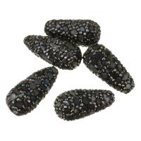 Strass Ton befestigte Perlen, Lehm pflastern, mit Labradorit, mit Strass, 16x32-34x16mm, Bohrung:ca. 1.5mm, verkauft von PC