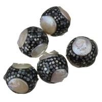 Barock kultivierten Süßwassersee Perlen, Natürliche kultivierte Süßwasserperlen, mit Seeohr Muschel, 21mm, Bohrung:ca. 1mm, verkauft von PC