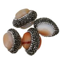 Chalcedony Beads, with Rhinestone Clay Pave Approx 0.5mm 