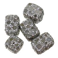 Abalorios de Fimo con Diamantes de Imitación , Arcilla Pave, con Labradorita, 15-16x21-22x15-16mm, agujero:aproximado 1mm, Vendido por UD