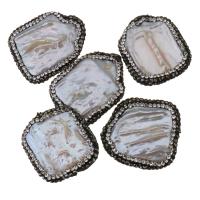 Baroque Cultured Freshwater Pearl Beads, with Rhinestone Clay Pave, 25-27x31-33x5-10mm Approx 0.5mm 