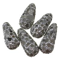 Strass Ton befestigte Perlen, Lehm pflastern, mit Labradorit, mit Strass, 15-16x33-36x15-16mm, Bohrung:ca. 1.5mm, verkauft von PC