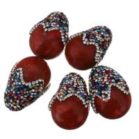 Rhinestone Clay Pave Beads, with Grass Coral, with rhinestone Approx 1mm 