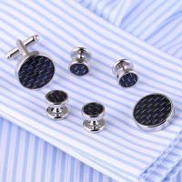 Brass Cufflinks, with Fiber, silver color plated, for man, 17mm, 10mm 