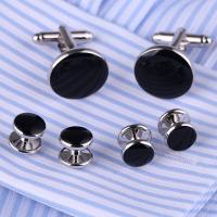 Brass Cufflinks, silver color plated, for man & epoxy gel, 17mm, 10mm 