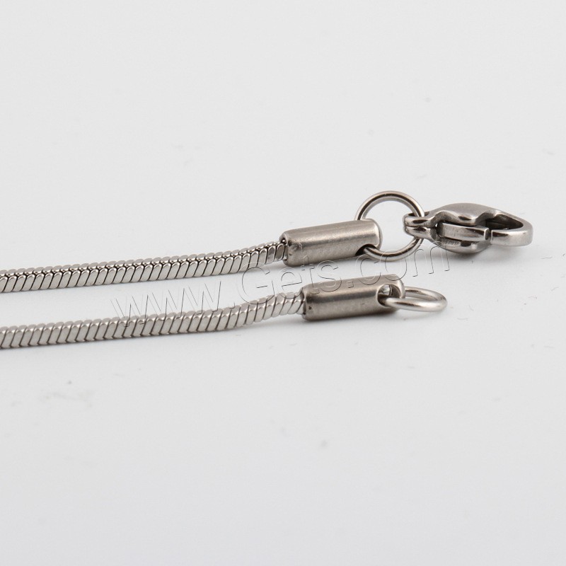Collar de cadena de acero inoxidable, longitud diferente para la opción & unisexo & cadena de la serpiente, color original, 1.5mm, Vendido por Sarta