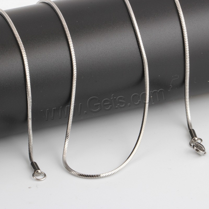 цепочки, нержавеющая сталь, различной длины для выбора & Мужская & змея цепи, оригинальный цвет, 1.5mm, продается Strand