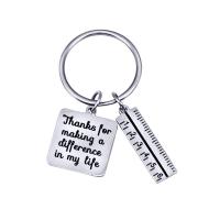 Stainless Steel Key Chain, 316L Stainless Steel, with letter pattern 