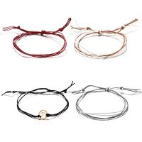 Zinc Alloy Bracelet Set, with Waxed Nylon Cord, with 2inch extender chain, gold color plated, adjustable & for woman Approx 8.2 Inch 