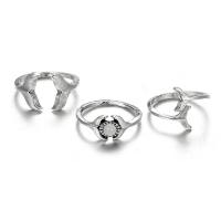 Zinc Alloy Ring Set, with Resin, antique silver color plated, adjustable & for woman, 20mm, US Ring .5 