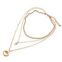 Zinc Alloy Choker Necklace, with 2inch extender chain, Cross, gold color plated, adjustable & for woman &  Approx 13. Inch 