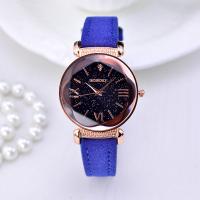 Women Wrist Watch, PU Leather, with Glass, rose gold color plated, for woman Approx 9.4 Inch 