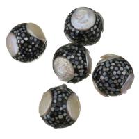 Baroque Cultured Freshwater Pearl Beads, with Rhinestone Clay Pave, 22mm Approx 1mm 