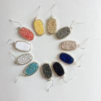 Resin Drop Earring, Zinc Alloy, with Resin, silver color plated, for woman 