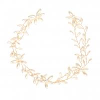 Nuptiale Fleurs cheveux, alliage de zinc, avec perle de plastique, Placage de couleur d'or, pour mariée Vendu par PC