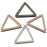 Cubic Zirconia Micro Pave Brass Connector, Triangle, plated, micro pave cubic zirconia & 1/1 loop Approx 1mm 