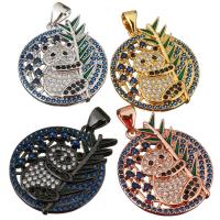 Cubic Zirconia Micro Pave Brass Pendant, plated, micro pave cubic zirconia & enamel Approx 