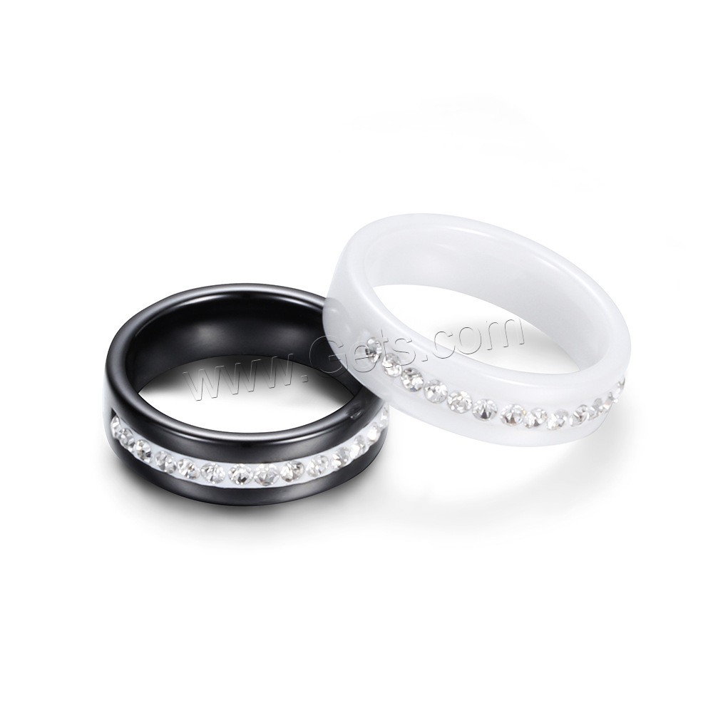 Porcelana anillo, con Arcilla analiar de diamantes de imitación AB, para mujer, más colores para la opción, 2mm, 6mm, Vendido por UD