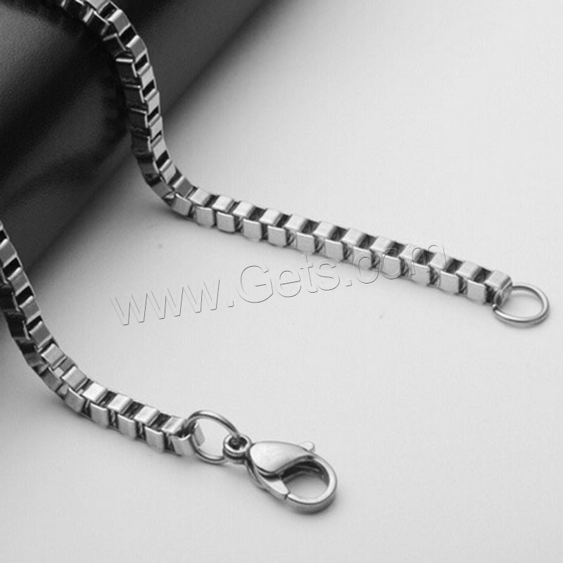 Collar de cadena de acero inoxidable, diverso tamaño para la opción & cadena de caja & para hombre, Vendido por Sarta