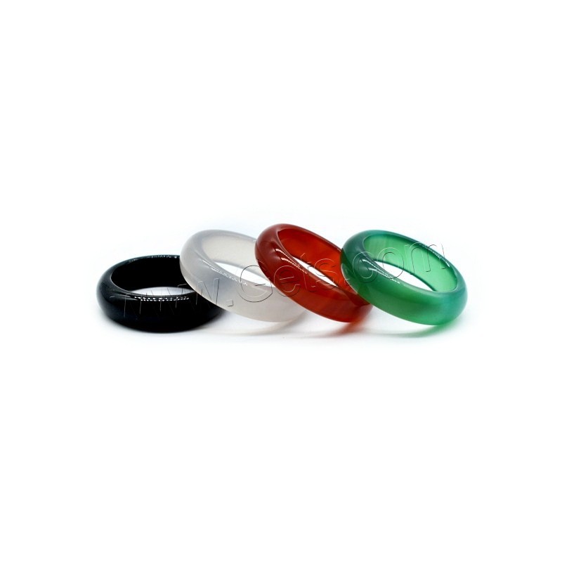 Кольца из агата, Агат, Мужская & разный размер для выбора, Много цветов для выбора, 6mm, продается PC