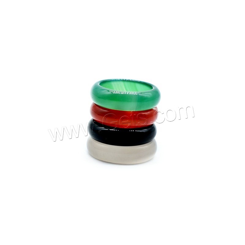 Кольца из агата, Агат, Мужская & разный размер для выбора, Много цветов для выбора, 6mm, продается PC