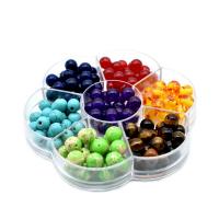 Gemischte Edelstein Perlen, 8mm, Bohrung:ca. 1-2mm, 140PCs/Box, verkauft von Box