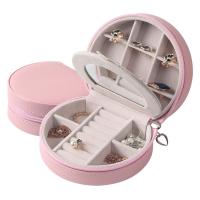 Multifunctional Jewelry Box, PU Leather, portable & durable & Mini & with mirror 