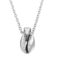 Zinc Alloy Necklace, with 2.5inch extender chain, Shell, plated, adjustable & oval chain & for woman & blacken Approx 16 Inch 