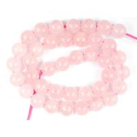 Natürliche Rosenquarz Perlen, Quarz, rund, verschiedene Größen vorhanden, Rosa, verkauft von Strang