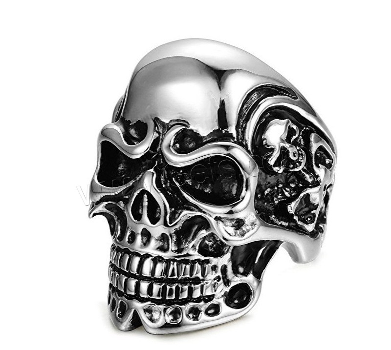 Titanium Steel Finger Ring, Skull, different size for choice & for man & blacken, more colors for choice, Sold By PC