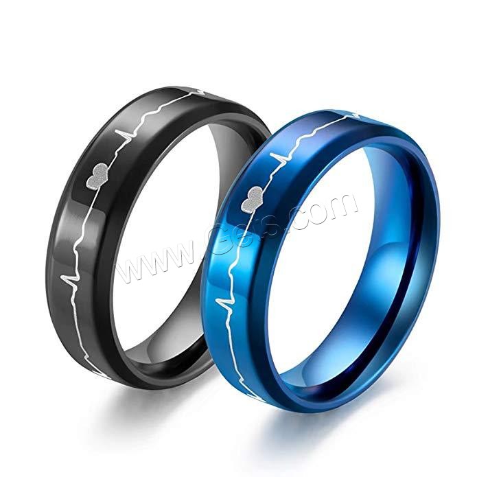 Titanium Steel Finger Ring, Unisex & different size for choice, more colors for choice, Sold By PC