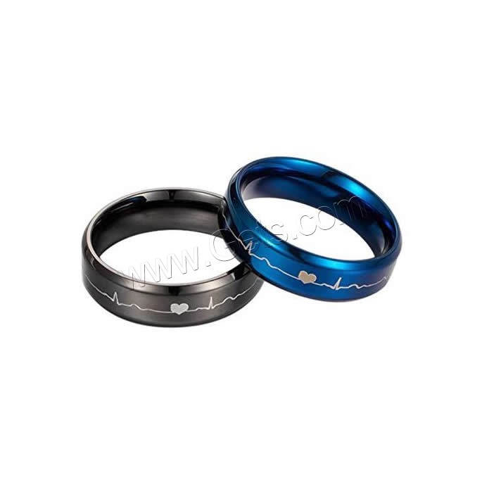 Titanium Steel Finger Ring, Unisex & different size for choice, more colors for choice, Sold By PC